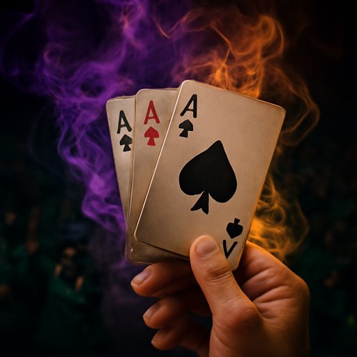 royal game تاش کے پتوں کا ہاتھ میں منظر